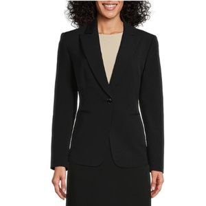 Preston & York Alyssa Women's Black Long Sleeve One Button Crepe Blazer Size 16